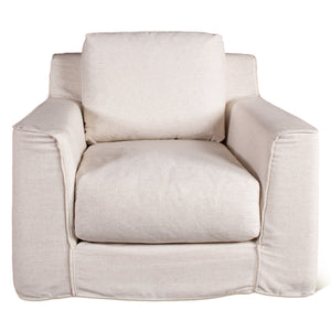 Oliver Armchair in White Linen Slipcover