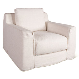 Oliver Armchair in White Linen Slipcover