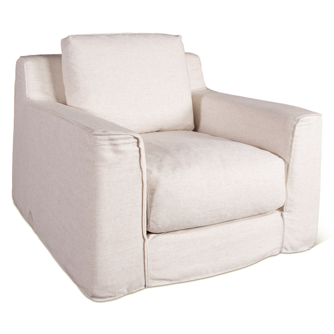Oliver Armchair in White Linen Slipcover