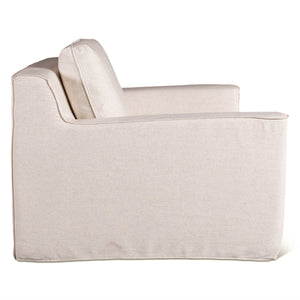 Oliver Armchair in White Linen Slipcover