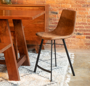 Hudson Counter Chair in Trapper Brown Microfiber