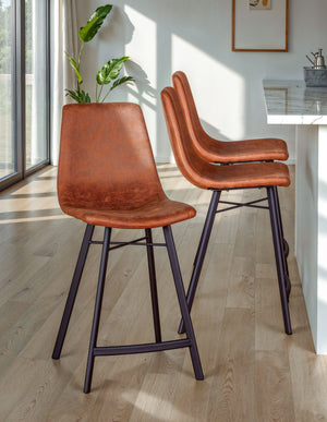 Hudson Counter Chair in Trapper Brown Microfiber