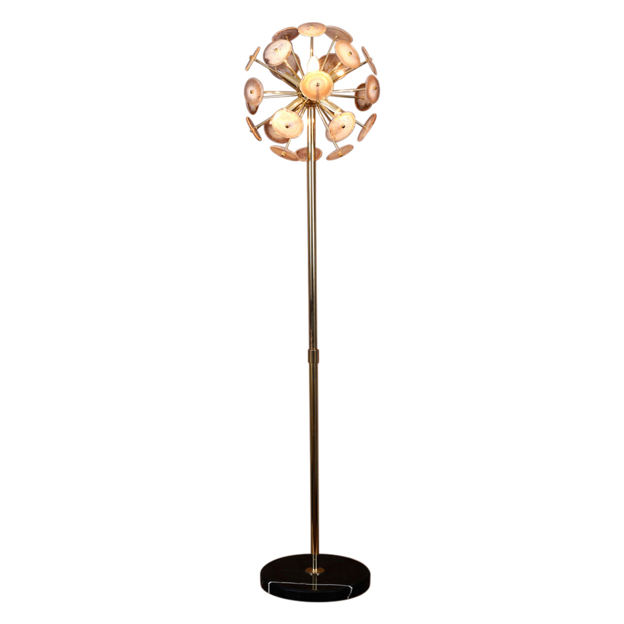 Heritage Floor Lamp in Iron Agate and Marble