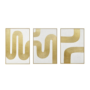 Pulse Pattern Hand Painted Framed Triptych