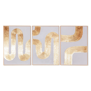 Pulse Pattern Hand Painted Framed Triptych