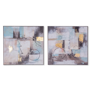 Echoes in Motion Hand Painted Framed Diptych
