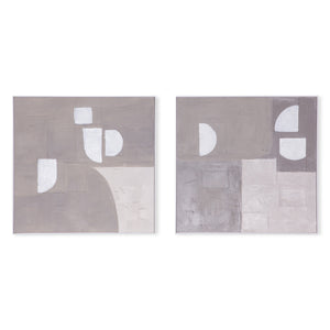 Fragmented Harmony Hand Painted Framed Diptych