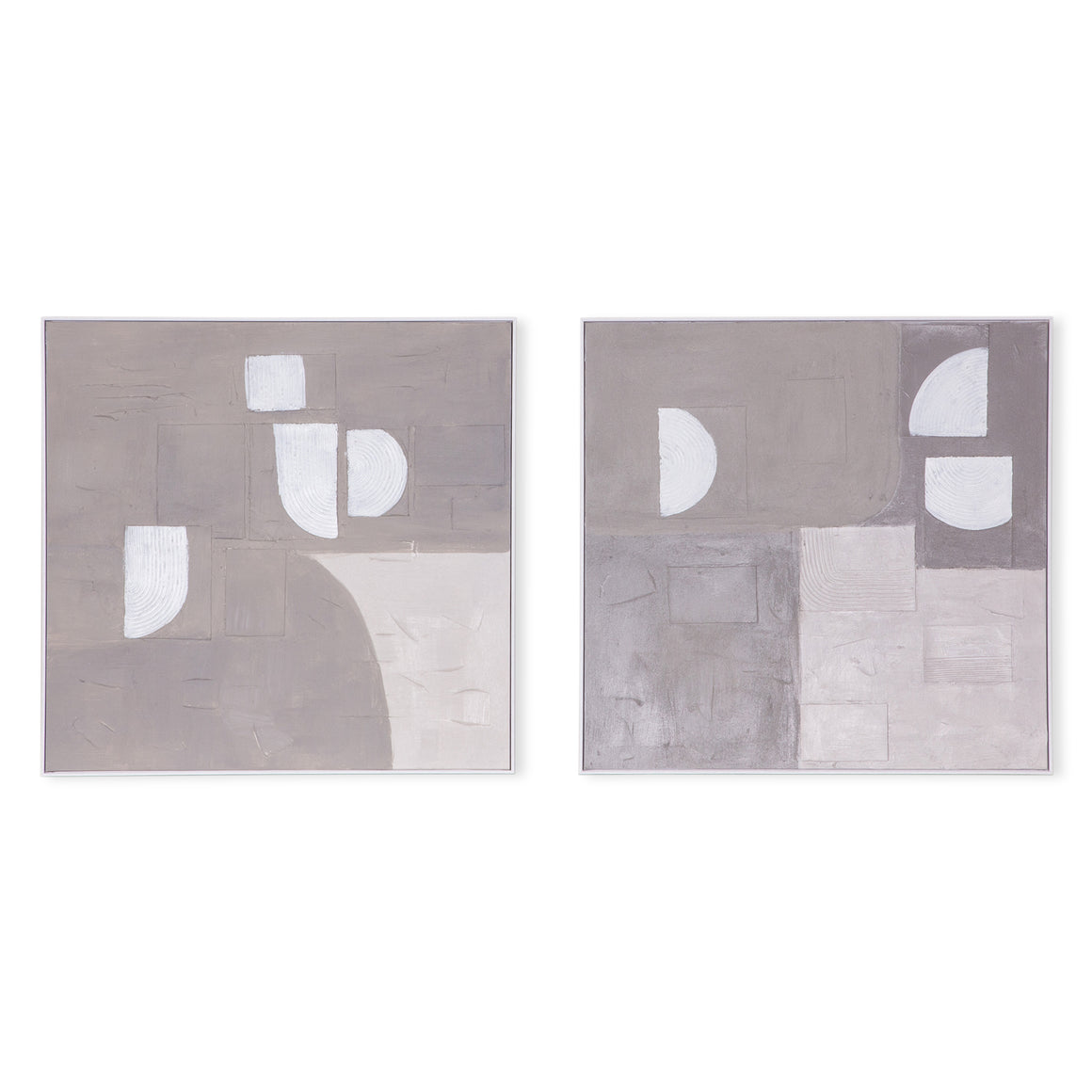 Fragmented Harmony Hand Painted Framed Diptych