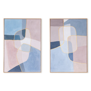 Shattered Symphony Hand Painted Framed Diptych