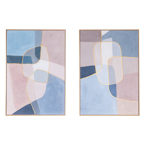Shattered Symphony Hand Painted Framed Diptych