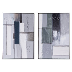 Parallel Horizons Hand Painted Framed Diptych