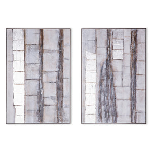 Organic Impressions Hand Painted Framed Diptych