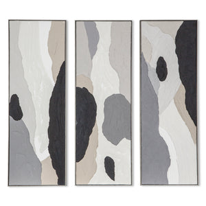 Distorted Illusions Hand Painted Framed Triptych