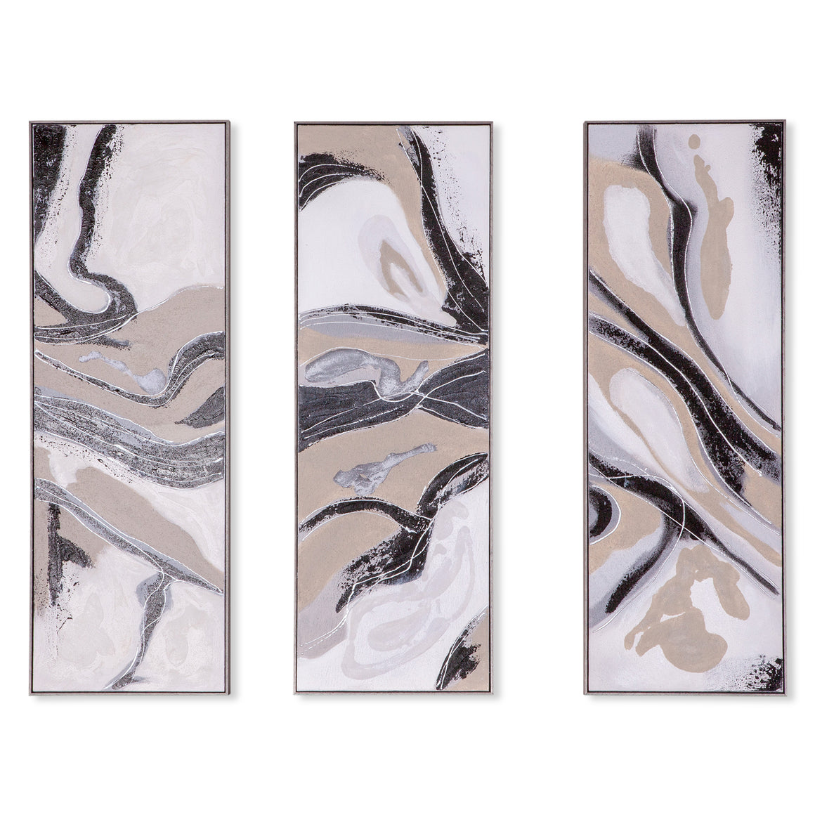 Solace Hand Painted Framed Triptych