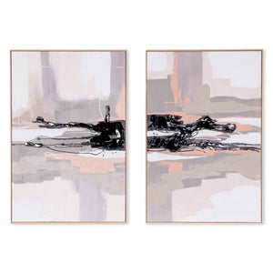 Beyond the Veil Hand Painted Framed Diptych