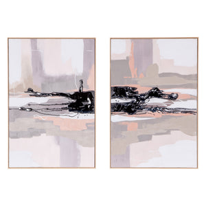 Beyond the Veil Hand Painted Framed Diptych