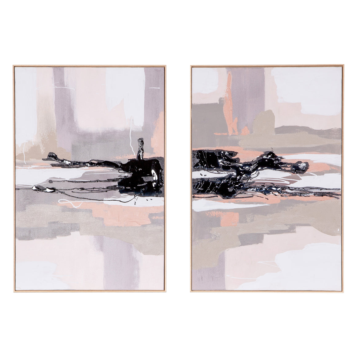 Beyond the Veil Hand Painted Framed Diptych
