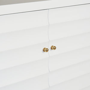 Gates Four Door Buffet with Horizontal Fluted Detail in Matte White Oak