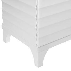 Gates Four Door Buffet with Horizontal Fluted Detail in Matte White Oak