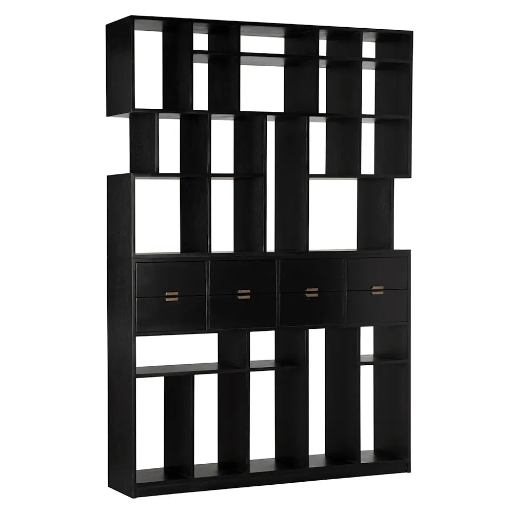 Grobius Bookcase, Hand Rubbed Black