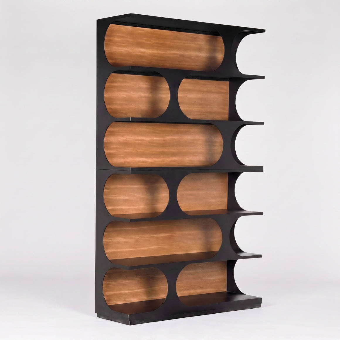 Carlo Bookcase, Dark Walnut and Matte Black