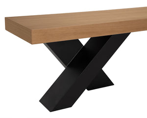 Gravity Bench, White Oak with Metal