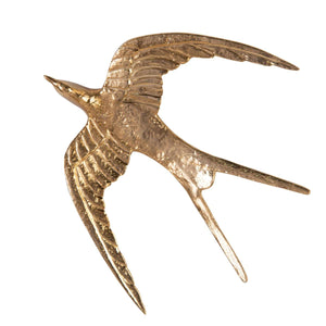 Set of Three Brass Birds in Flight