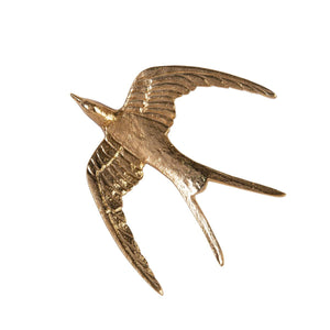 Set of Three Brass Birds in Flight