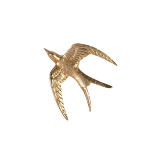 Set of Three Brass Birds in Flight