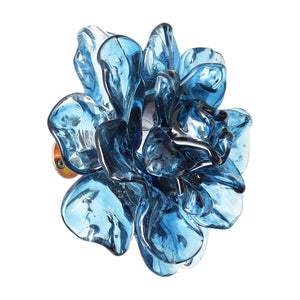 Cerulean Glass Flower Wall Art