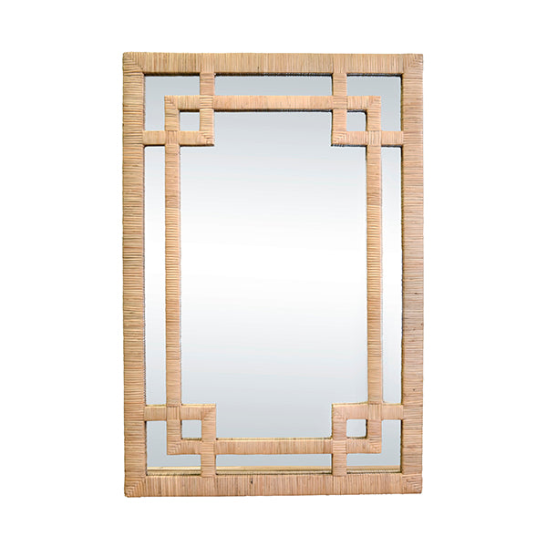 Geneva Mirror in Natural Rattan