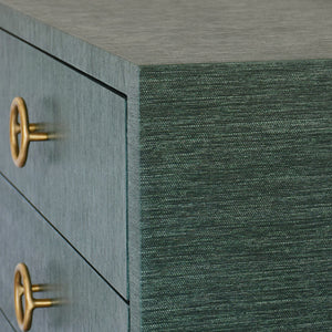 Getty Three Drawer Side Table in Natural Grasscloth