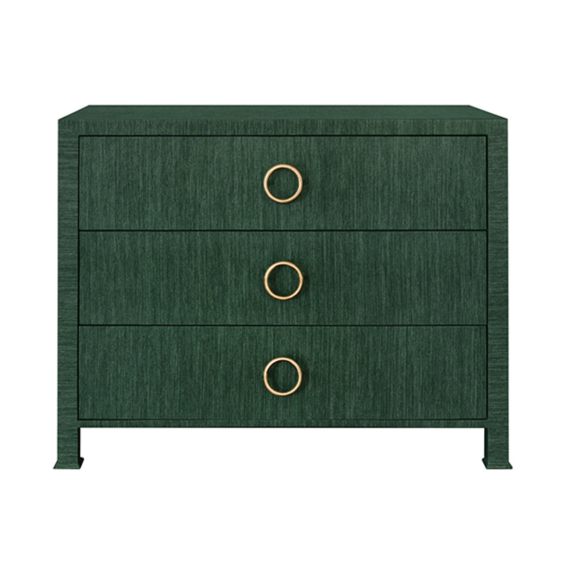 Getty Three Drawer Side Table in Natural Grasscloth