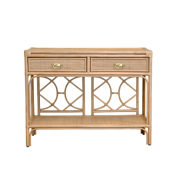 Gideon Drawer Console in Natural Rattan