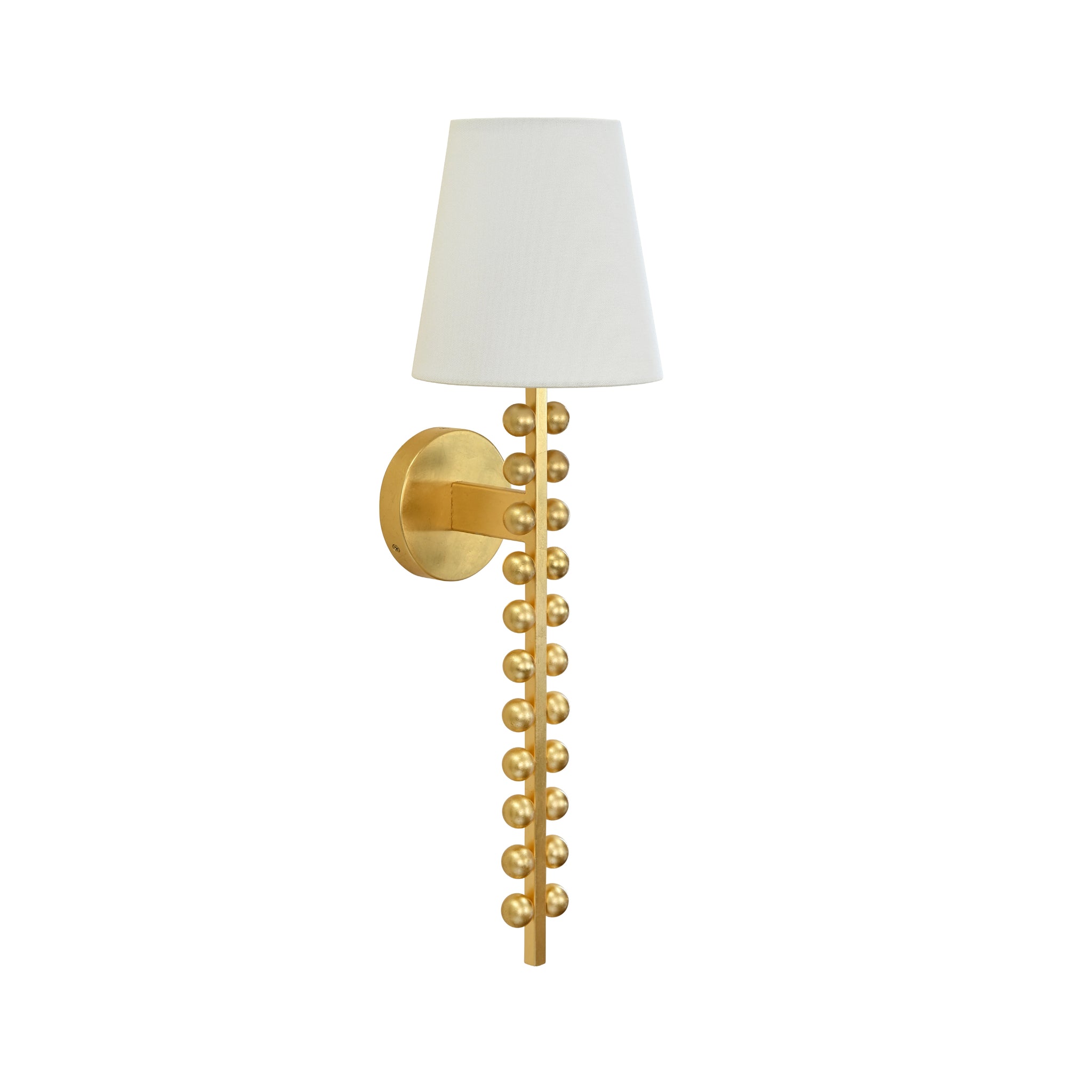 Gino One Arm Ball Lined Sconce With White Linen Shade