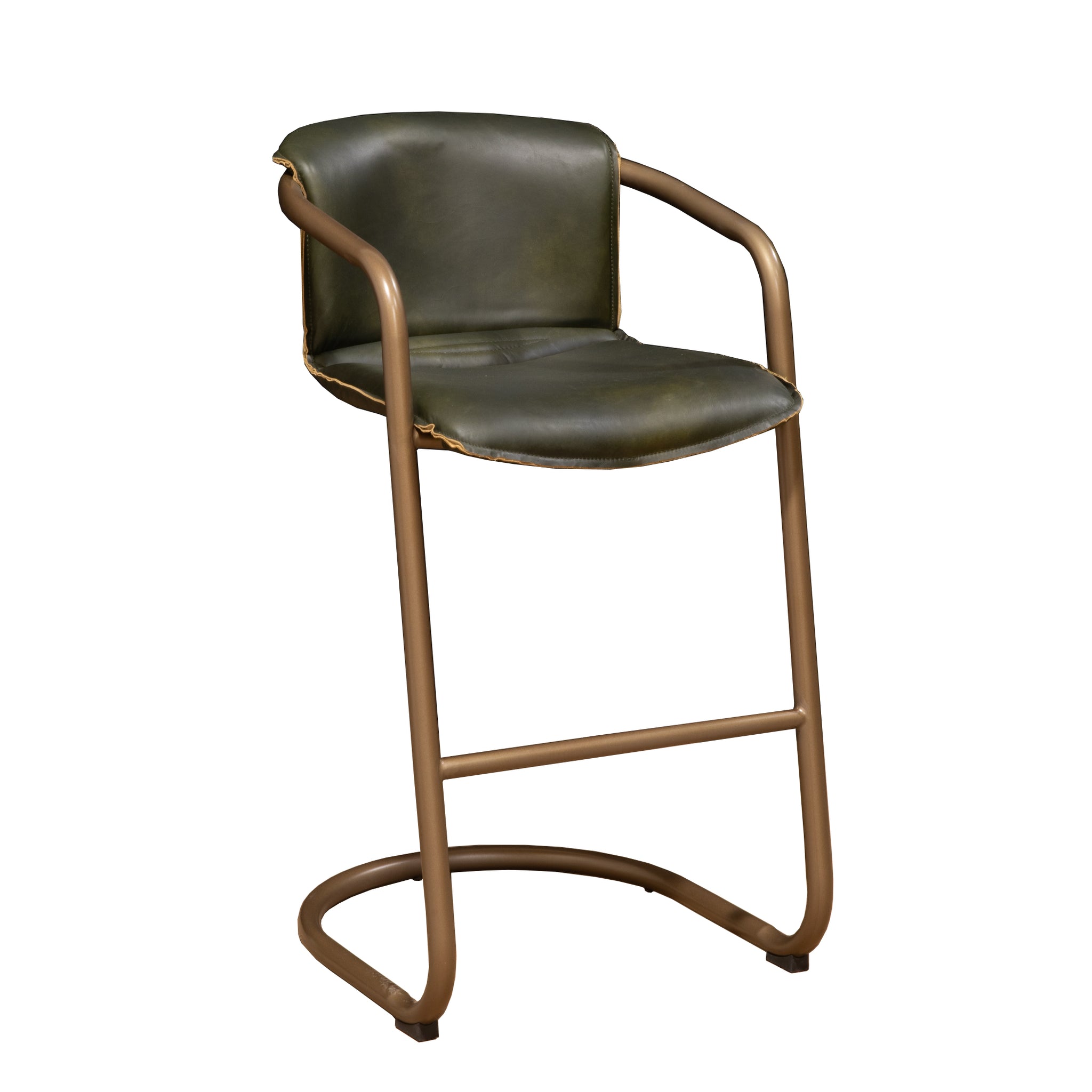 Chiavari Leather Bar Chair in Emerald Green