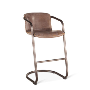 Chiavari Bar Chairs in Jet Brown Leather and Steel