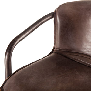 Chiavari Bar Chairs in Jet Brown Leather and Steel