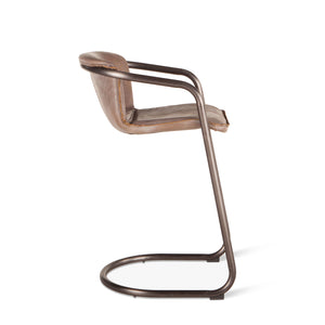 Chiavari Bar Chairs in Jet Brown Leather and Steel