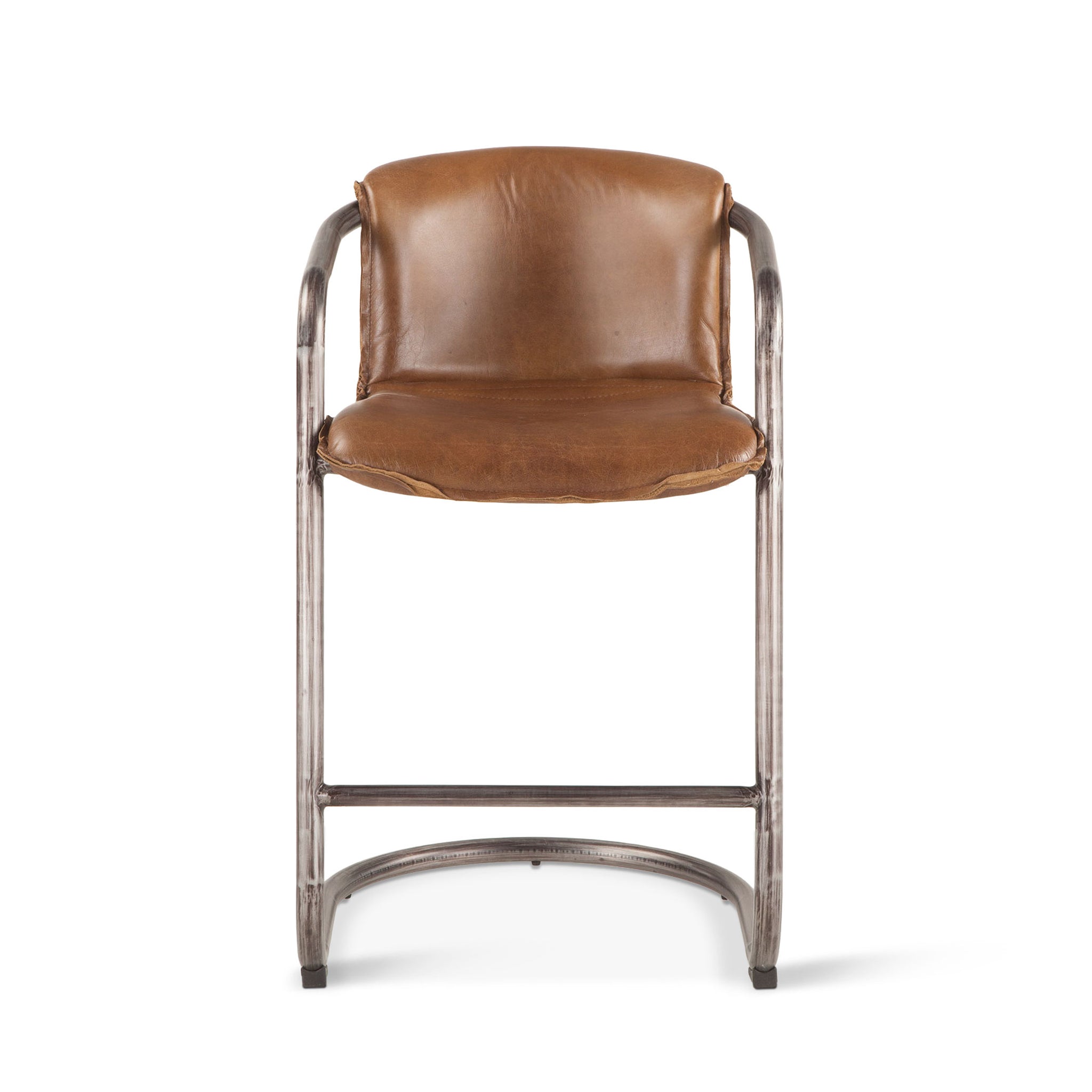 Chiavari Leather Counter Chairs in Chestnut
