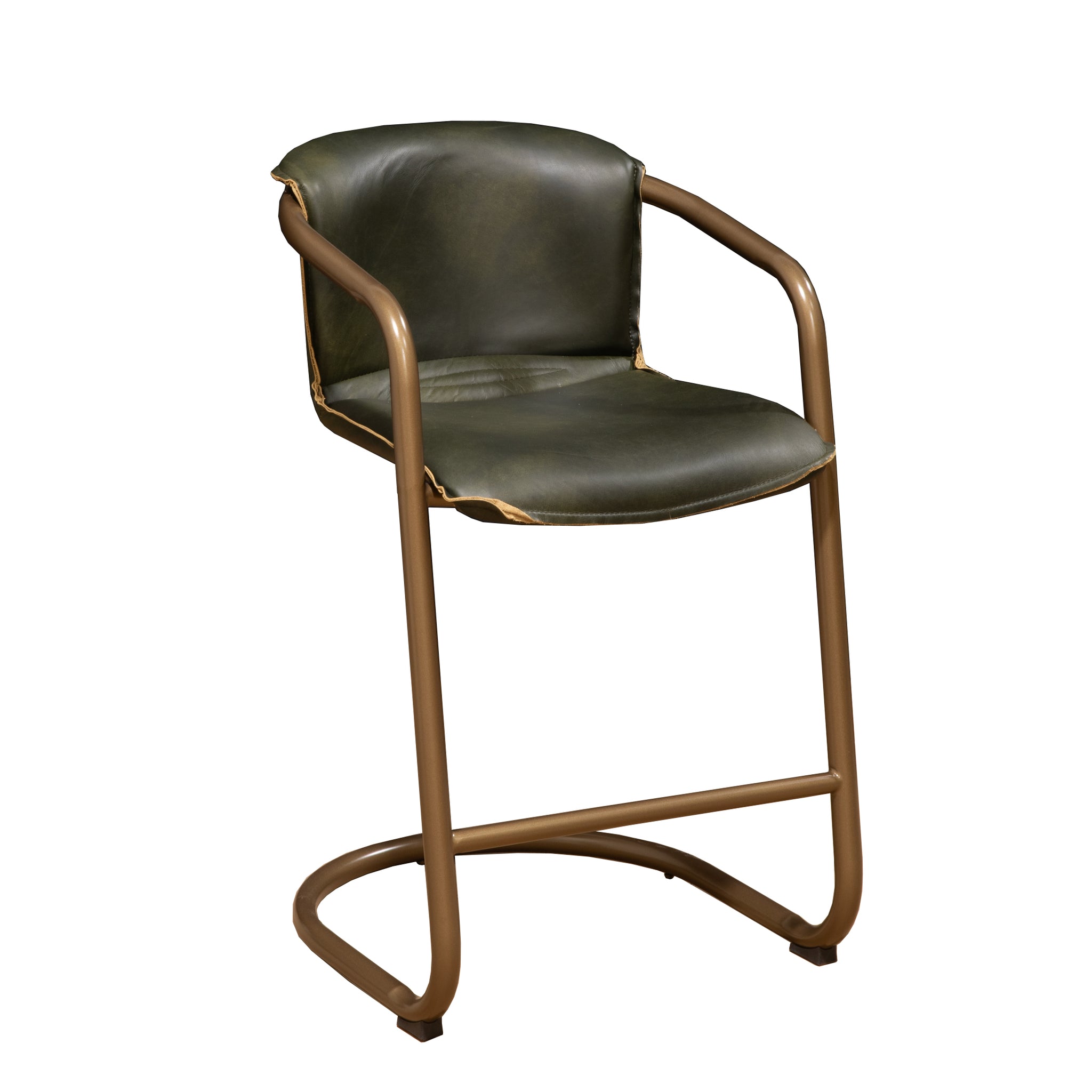 Chiavari Leather Counter Chair in Emerald Green