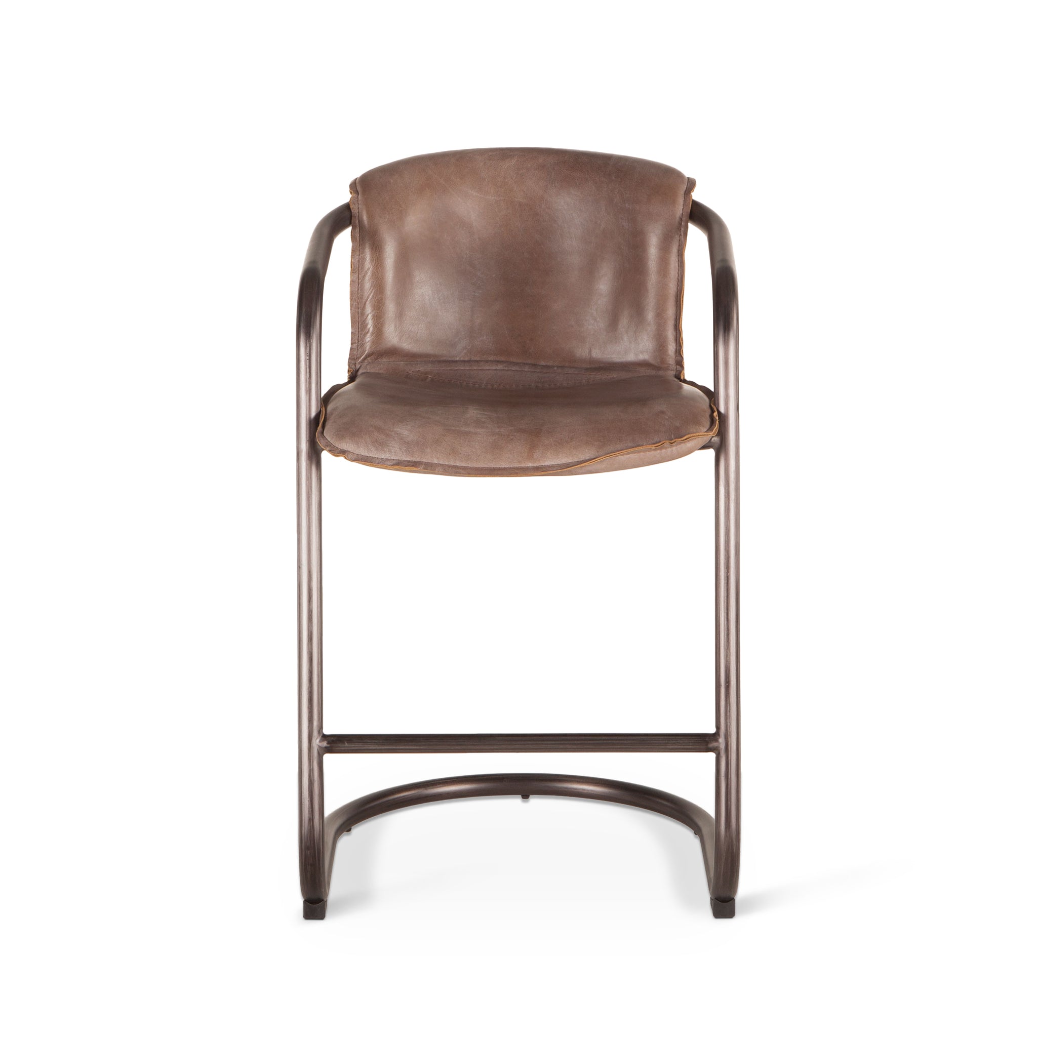 Chiavari Leather Counter Chair in Jet Brown