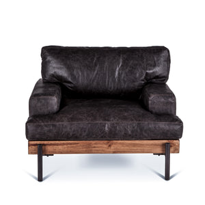 Chiavari Armchair in Morocco Ebony Leather