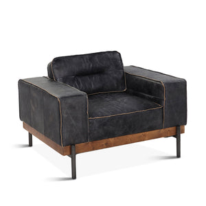 Chiavari Antique Ebony Leather Armchair