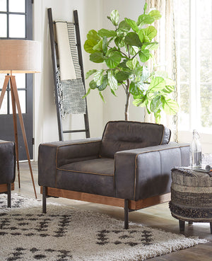 Chiavari Antique Ebony Leather Armchair