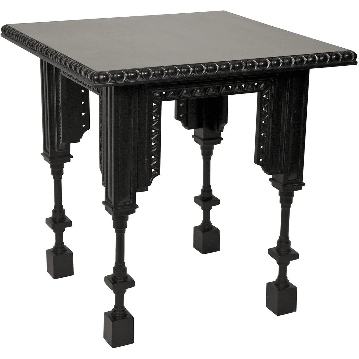 Luxor Side Table, Hand Rubbed Black