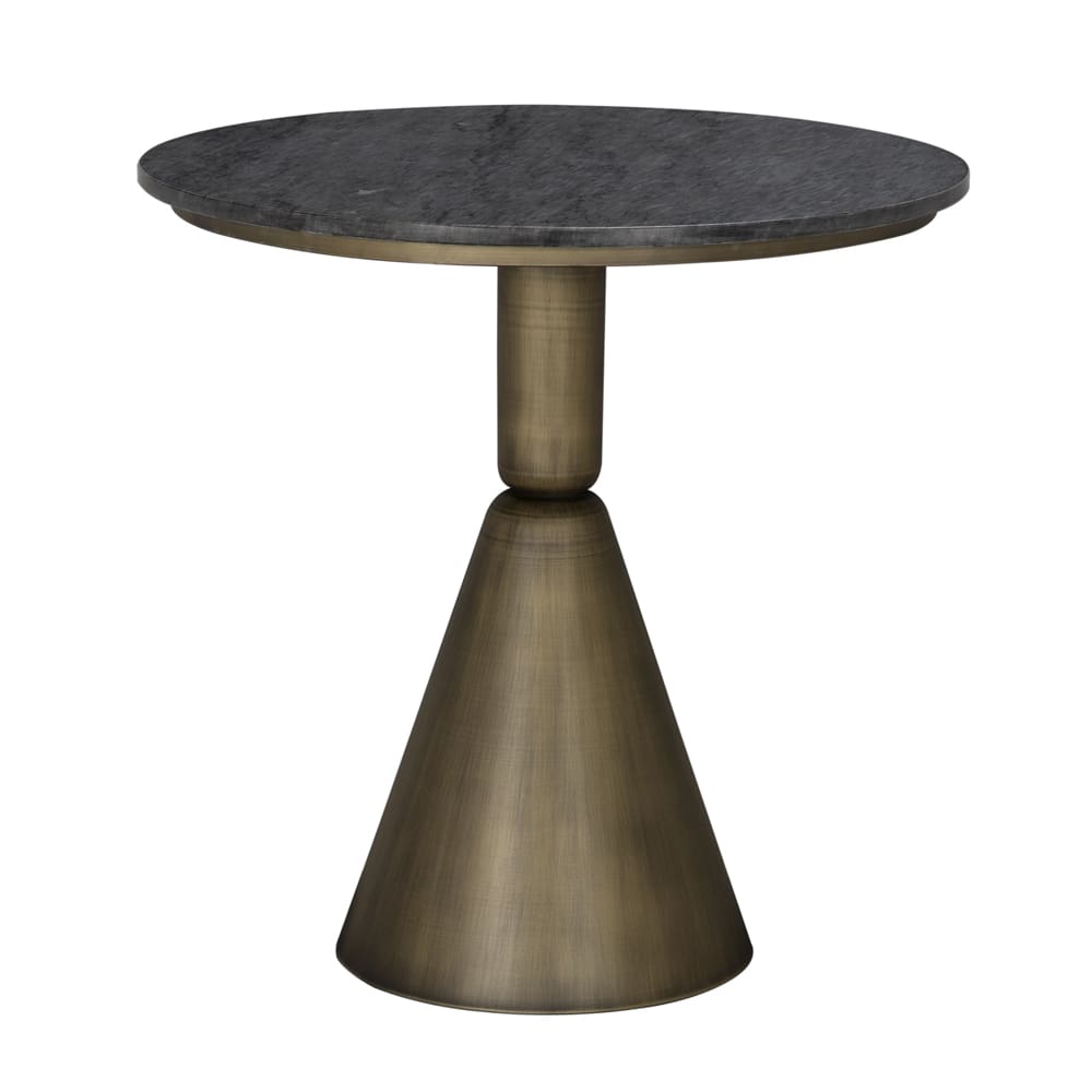 Nagoya Side Table, Aged Brass, Black Marble