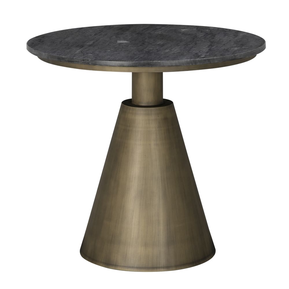 Nara Side Table, Aged Brass, Black Marble