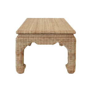 Guinevere Ming Style Coffee Table in Woven Rattan