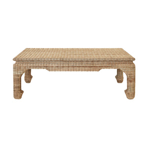 Guinevere Ming Style Coffee Table in Woven Rattan